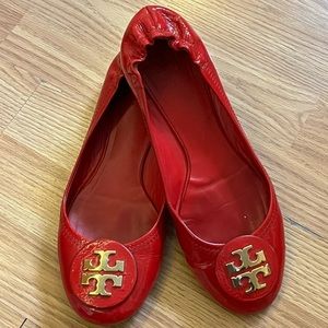 Red Patent Tory Burch Flats